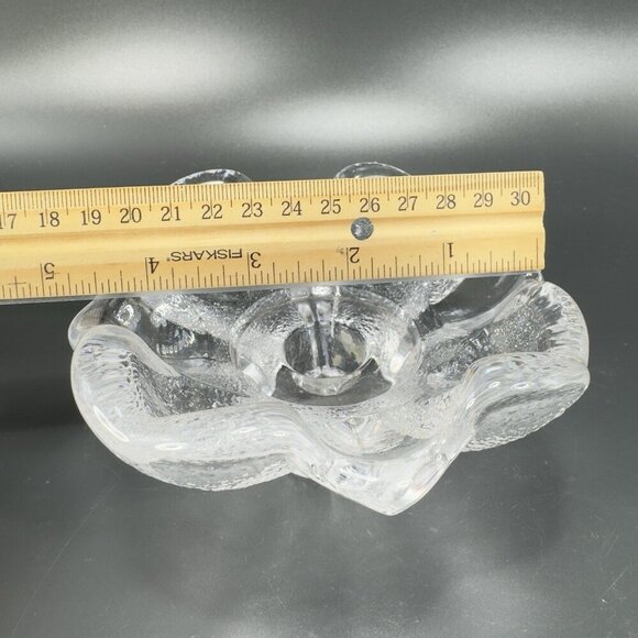 Orrefors Sweden Textured Scalloped Votive Candle Holder Clear Signed Glass VTG - Picture 7 of 15